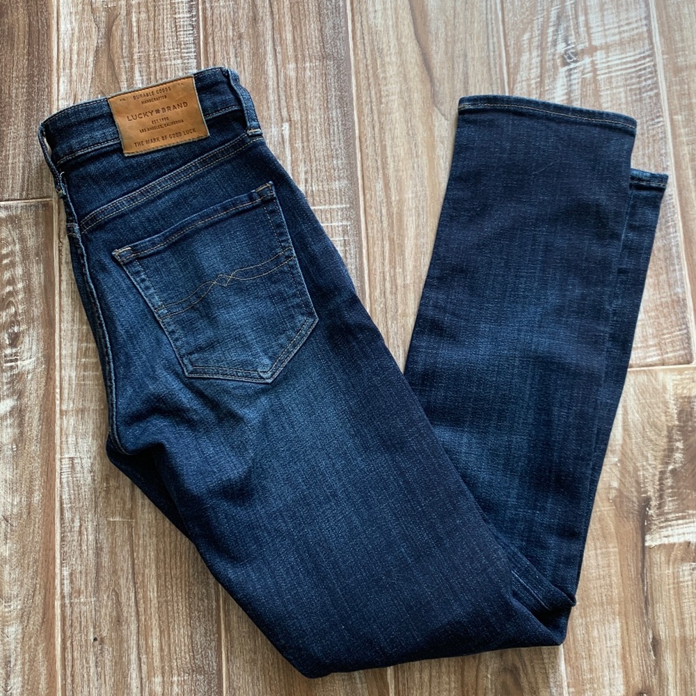 Lucky Brand 110 Skinny Womens Jeans distressed Blue Denim Jeans Size 28/30